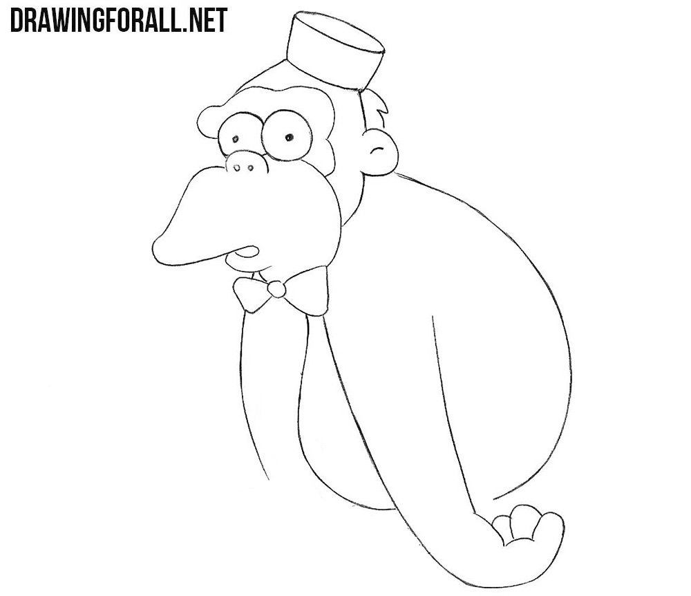 How to draw Mr Teeny from the Simpsons