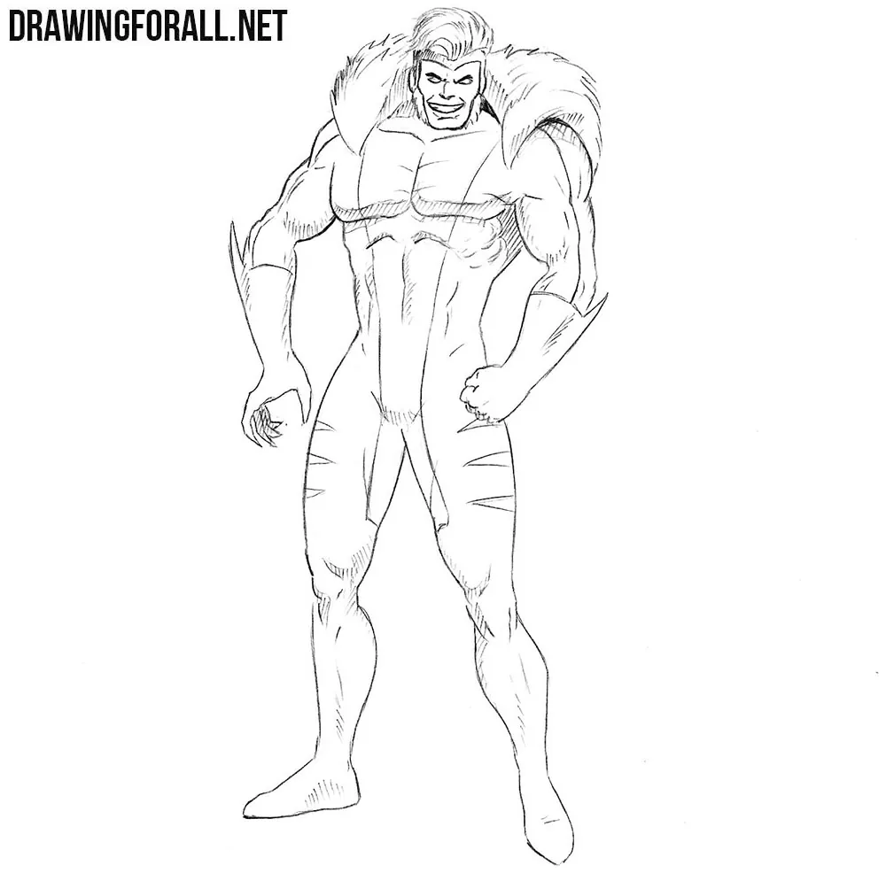 How to draw Sabretooth from marvel