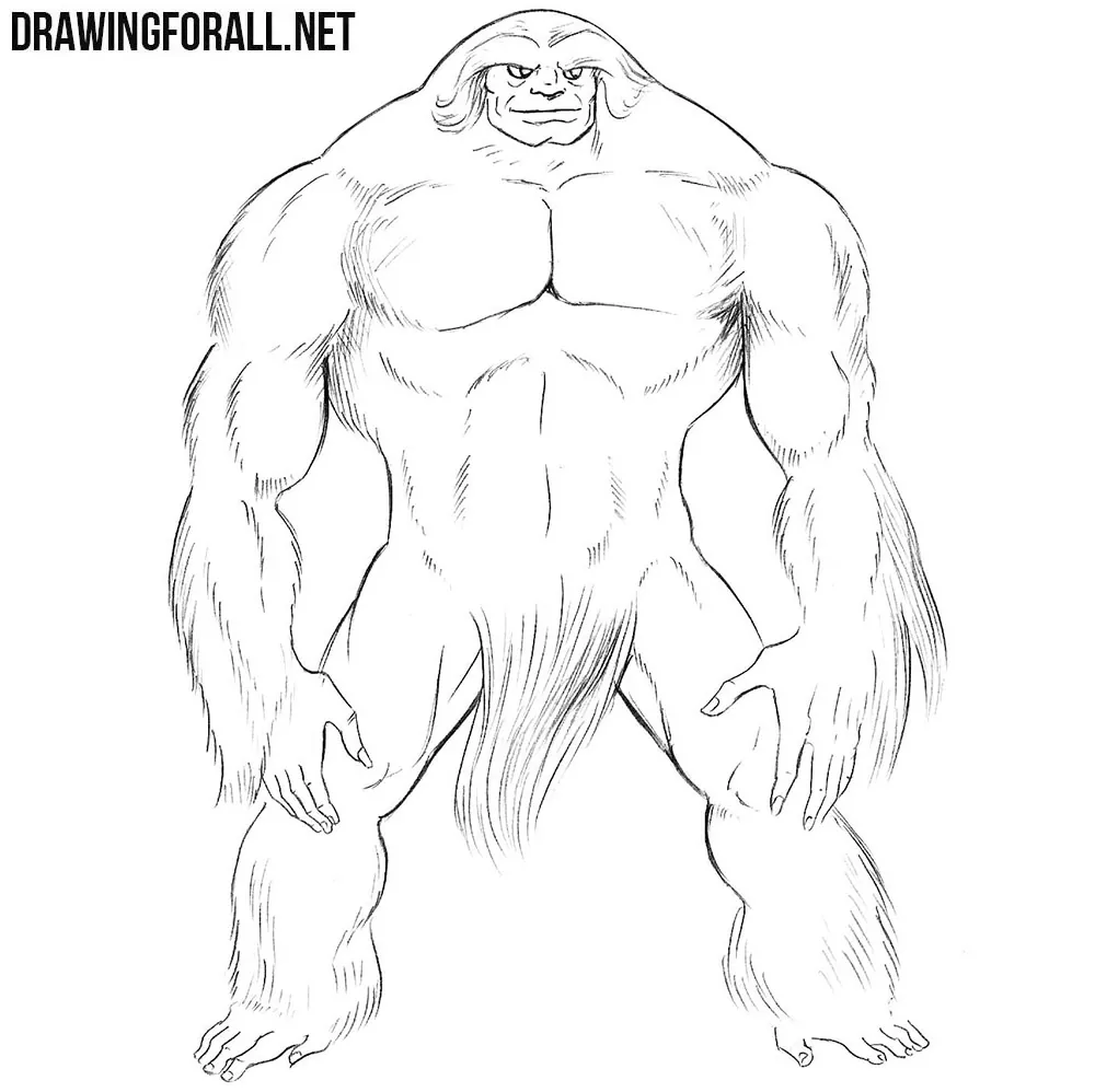 How to draw Sasquatch