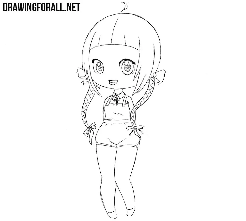 chibi anime girl drawing