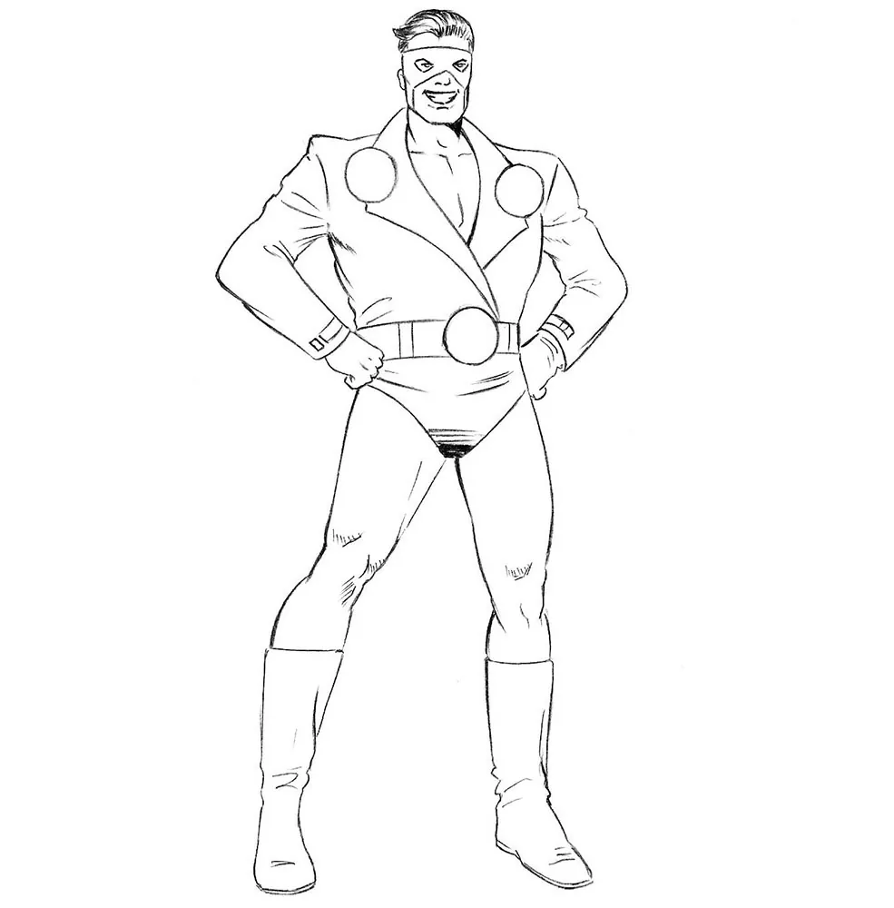 Superhero Drawing  How To Draw A Superhero Step By Step