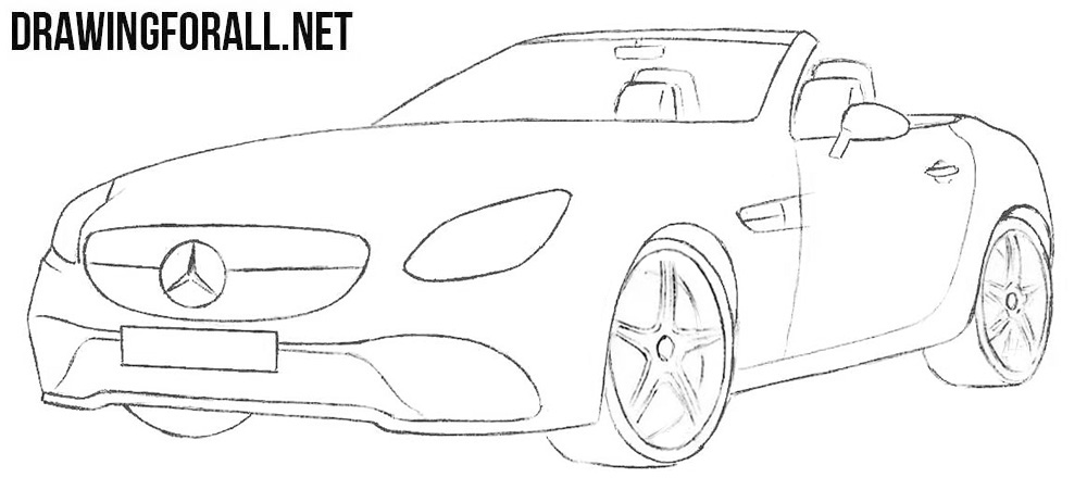 How to draw a Mercedes-Benz SLC