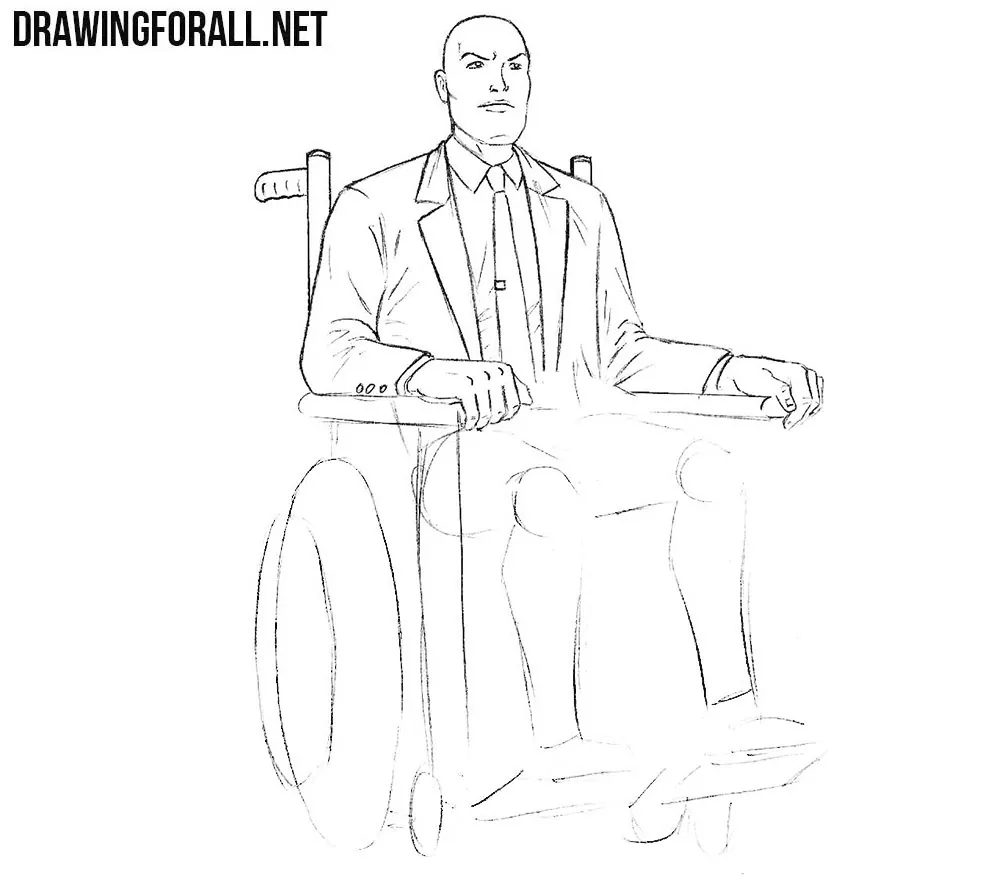 How to draw professor Charles Xavier