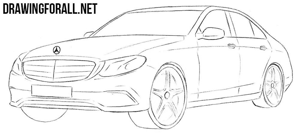 How to Draw a MercedesBenz EClass  Drawingforall.net