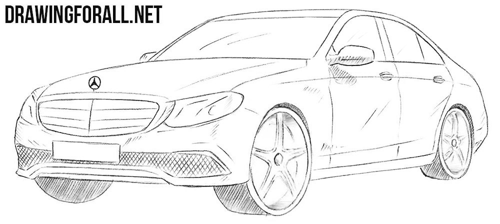 How to draw a Mercedes-Benz E-Class