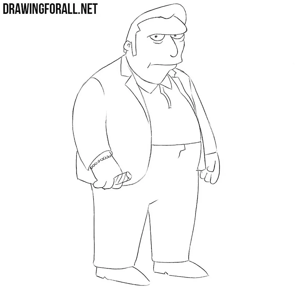 How to Draw Fat Tony from the Simpsons