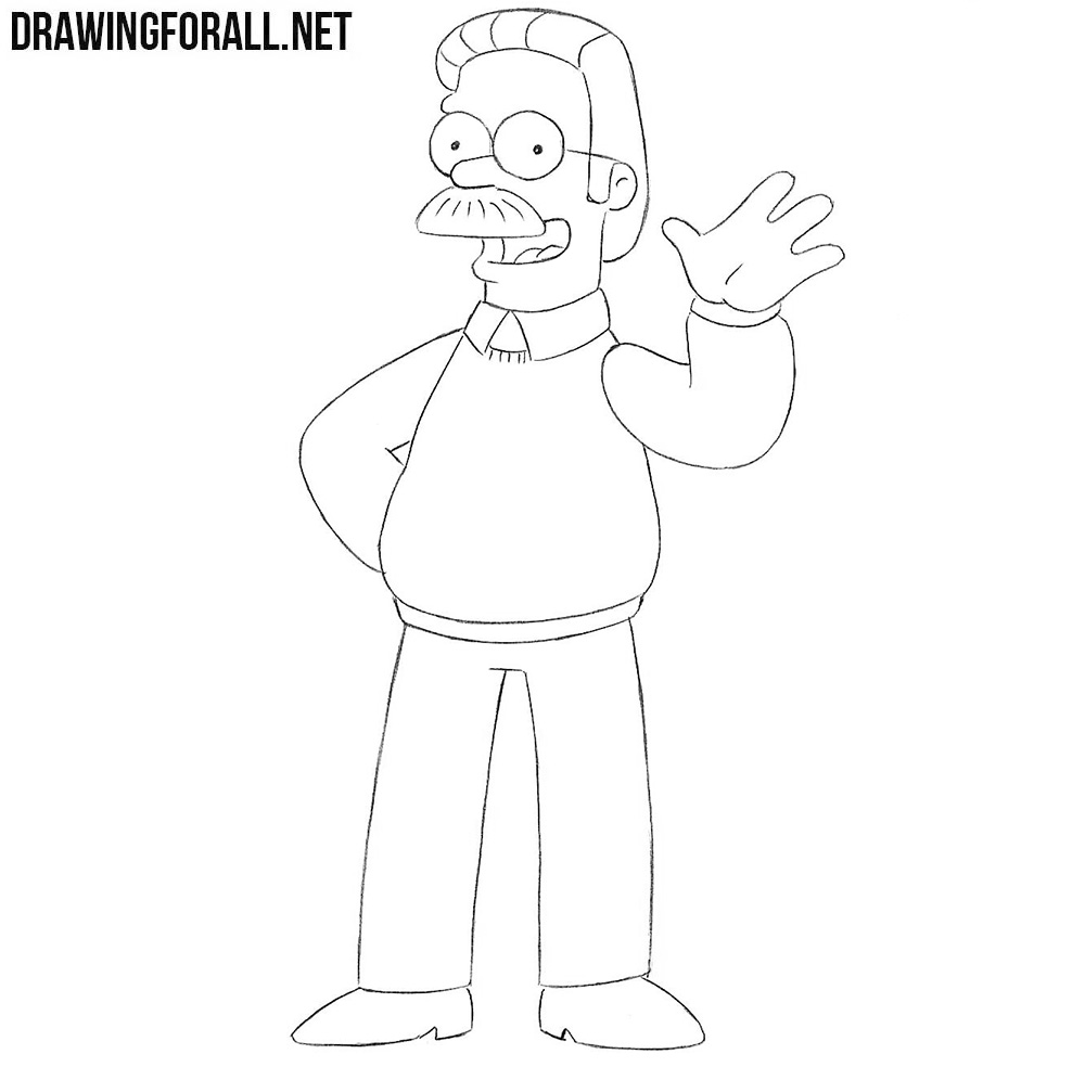 How to draw Flanders from the Simpsons