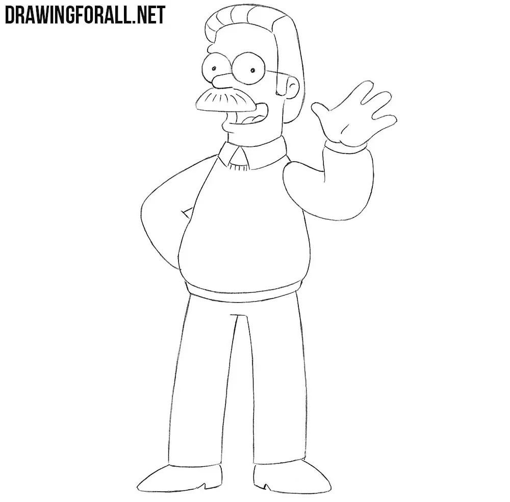 How to draw Flanders from the Simpsons