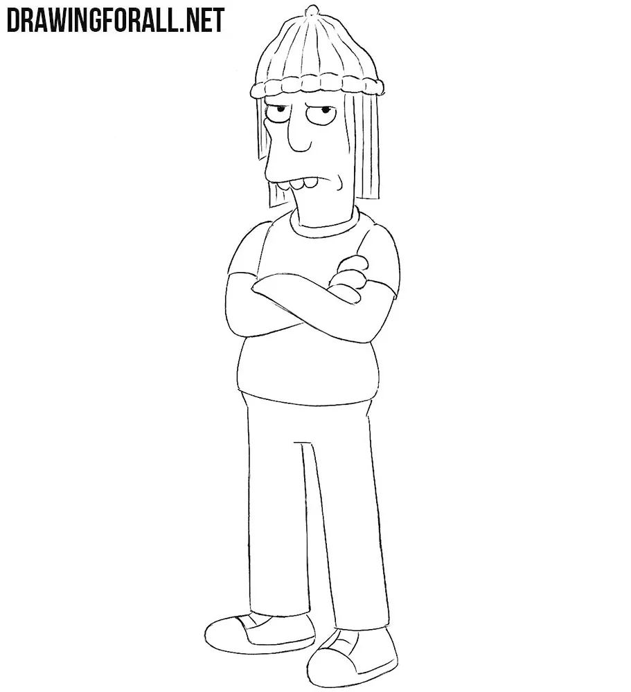 How to draw Jimbo Jones from the simpsons