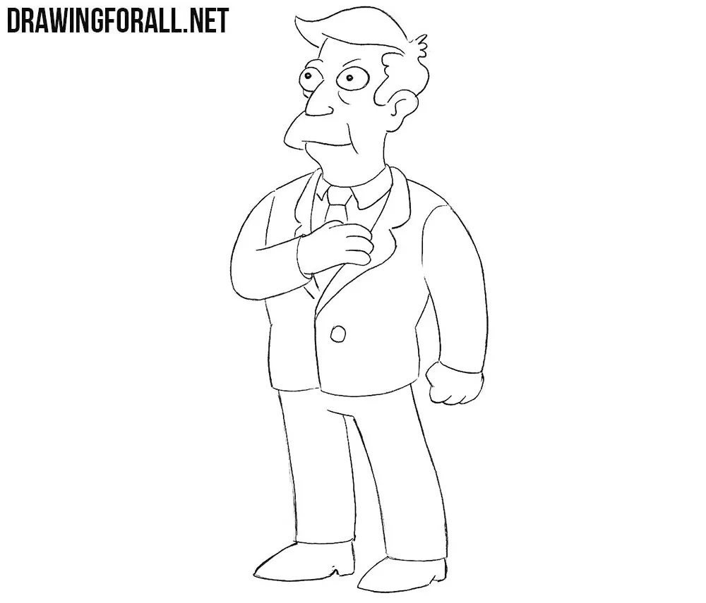How to draw Seymour Skinner step by step