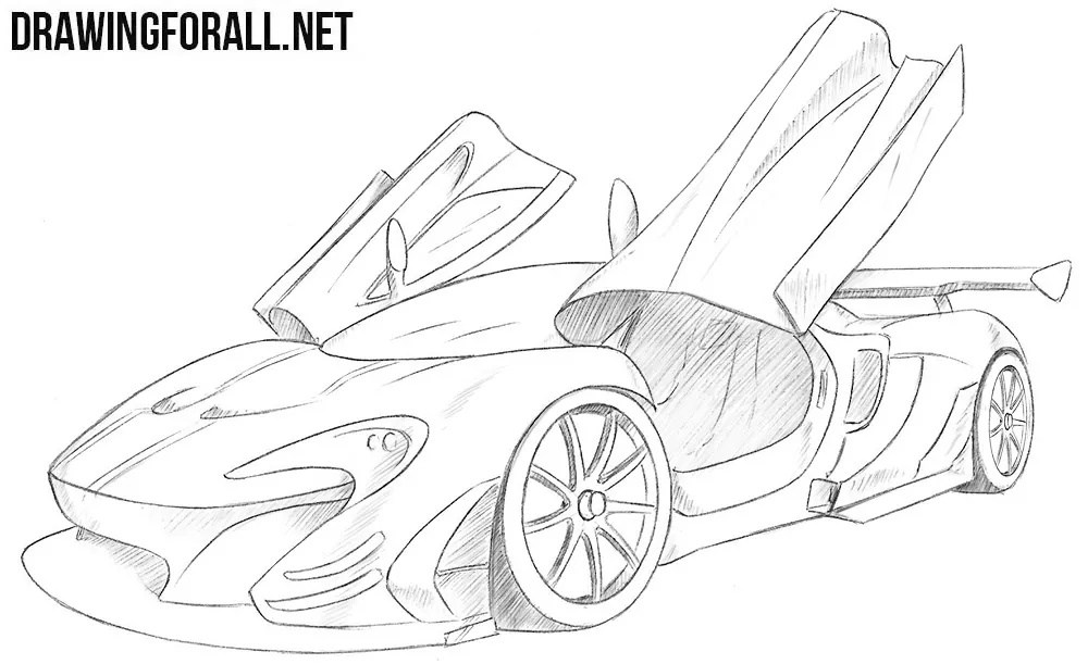 How to Draw a McLaren P1 GTR - Speed Drawing