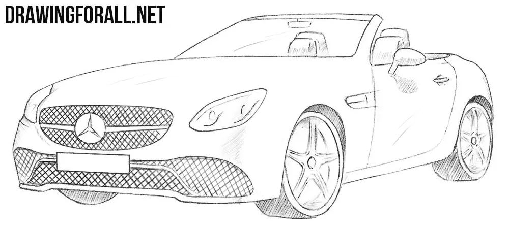 How to draw a Mercedes-Benz SLC