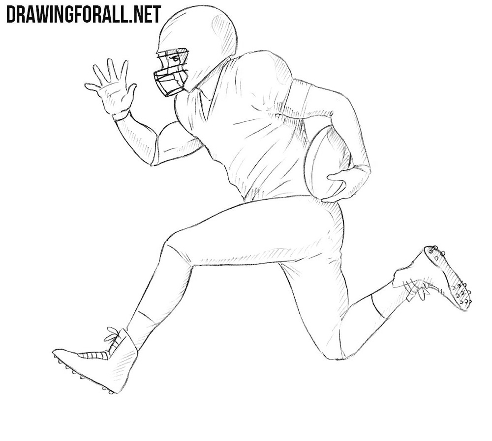 How to draw an american football player