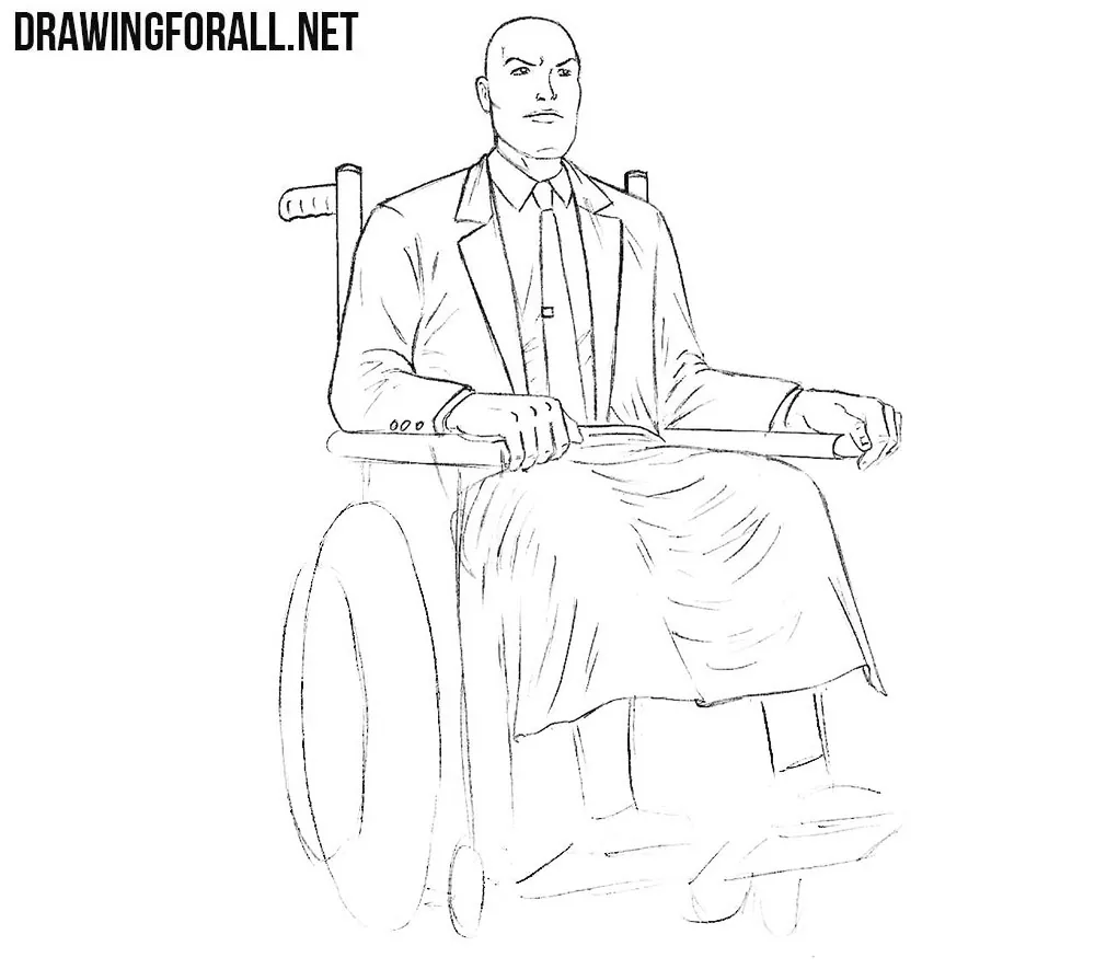 How to draw professor xavier from x men