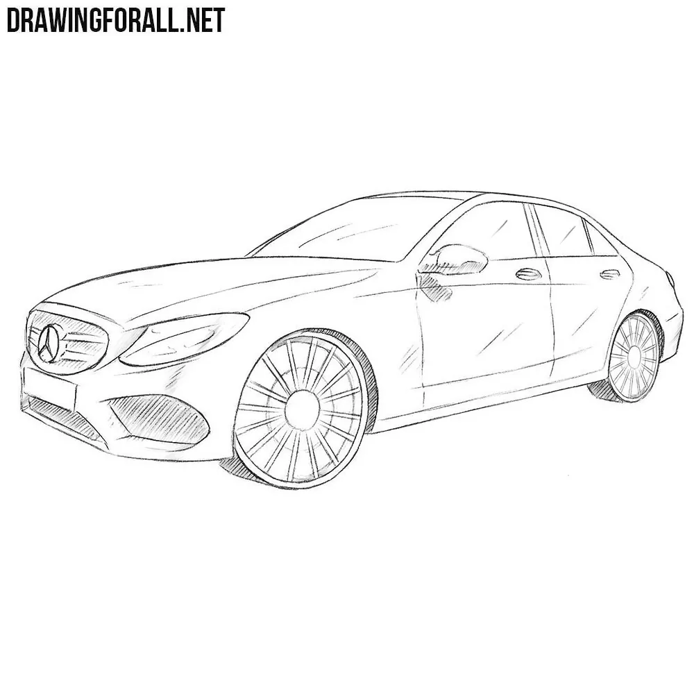 1984 Mercedes Benz 560 SEC AMG CLASSIC CAR DRAWING Drawing by Stephen Rooks  - Fine Art America