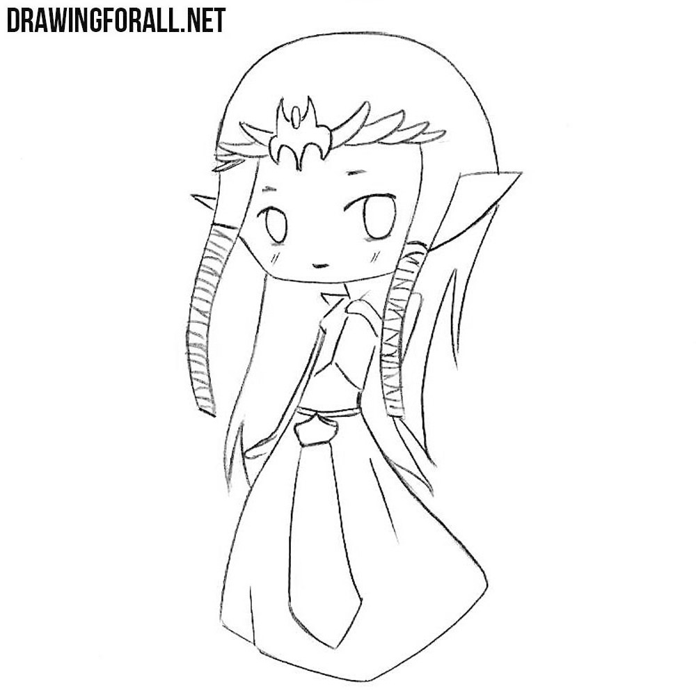 How to Draw Chibi Zelda | Drawingforall.net