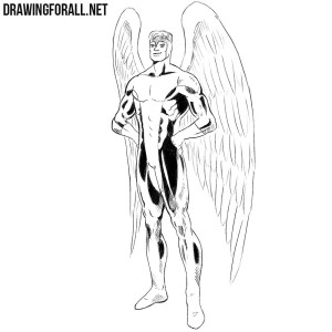 How to draw Angel from Marvel