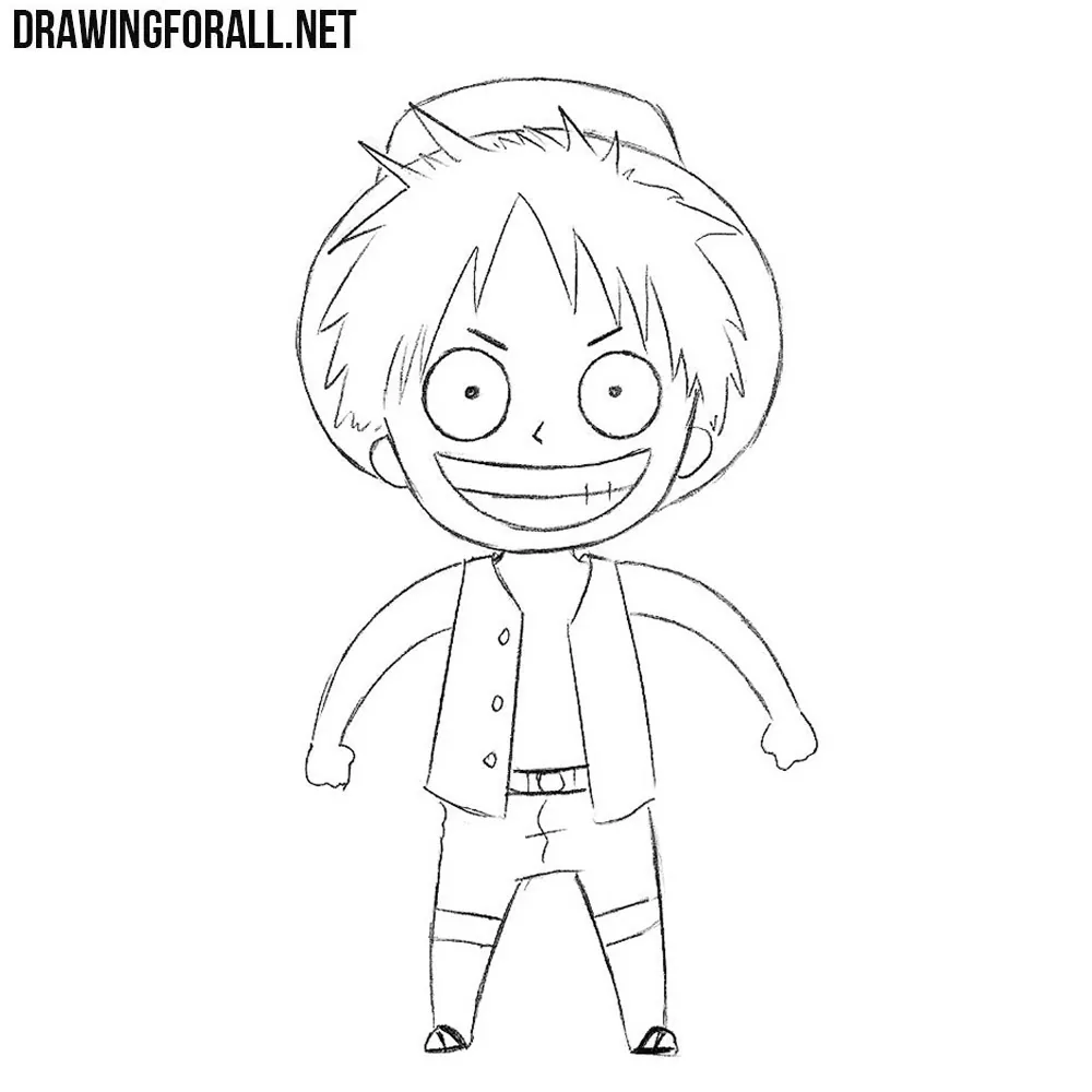 How to draw Chibi Monkey D. Luffy