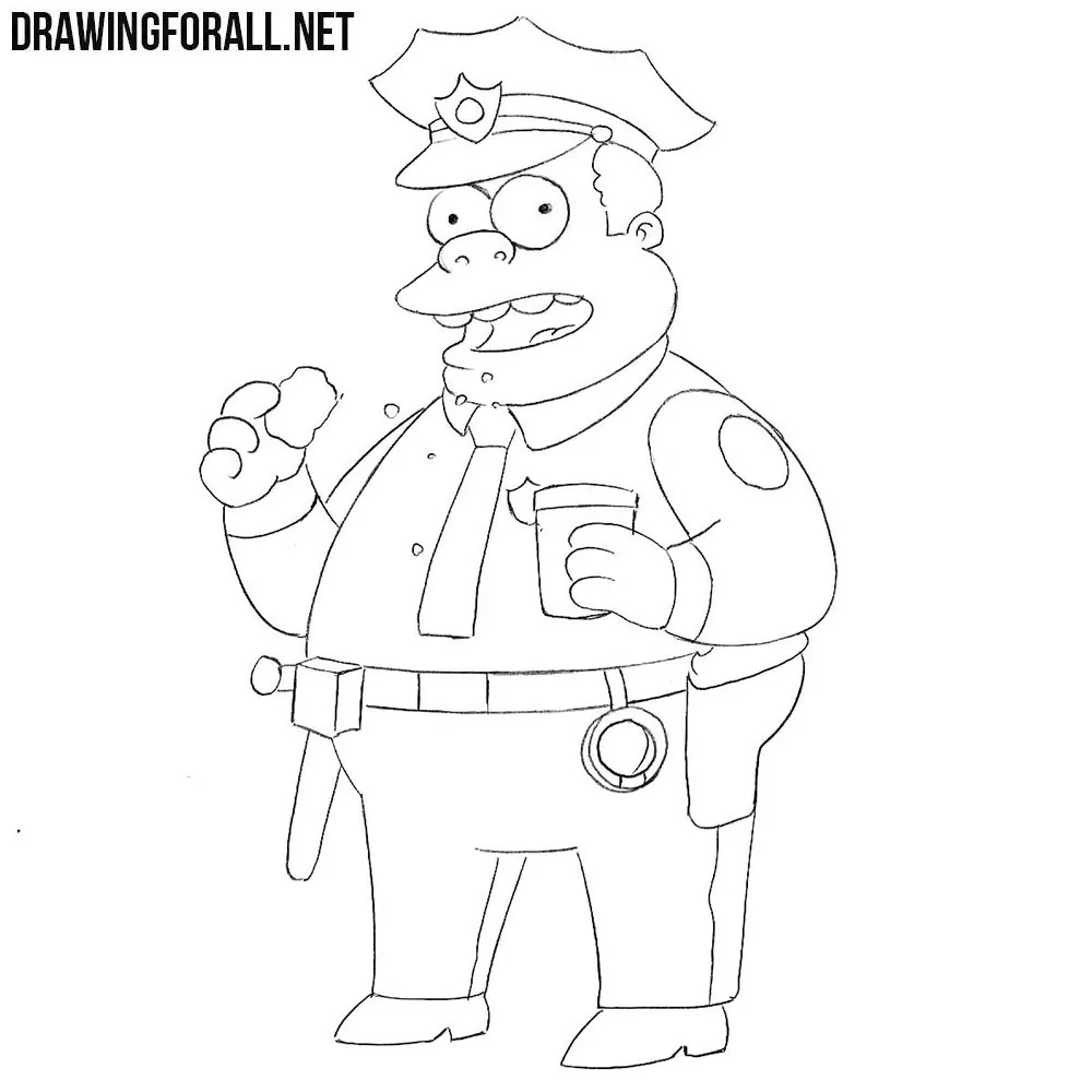 How to Draw Chief Wiggum Step by Step