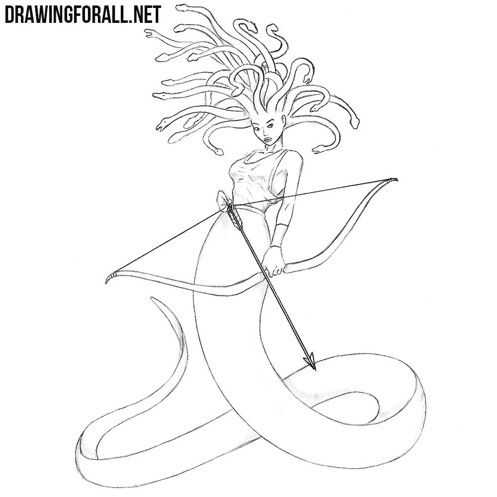 Medusa Gorgon Bw Sketch Stock Illustration - Download Image Now - Snake,  Medusa, Classical Greek - iStock
