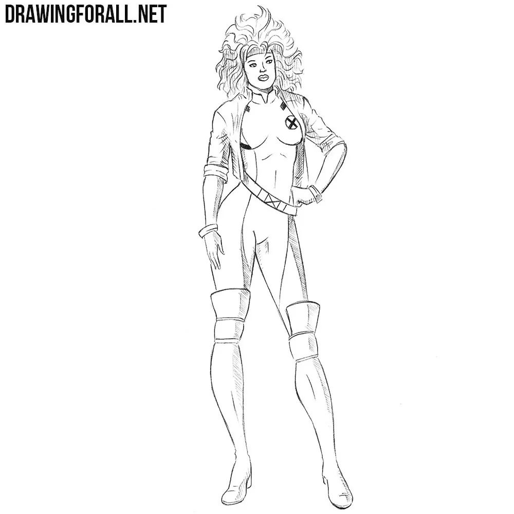 How to draw Rogue from marvel