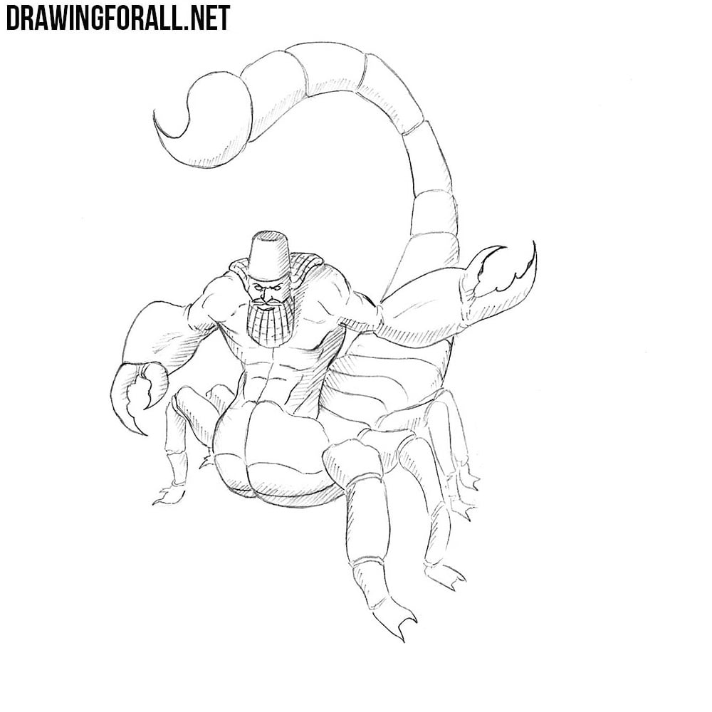 How to draw a Scorpion man