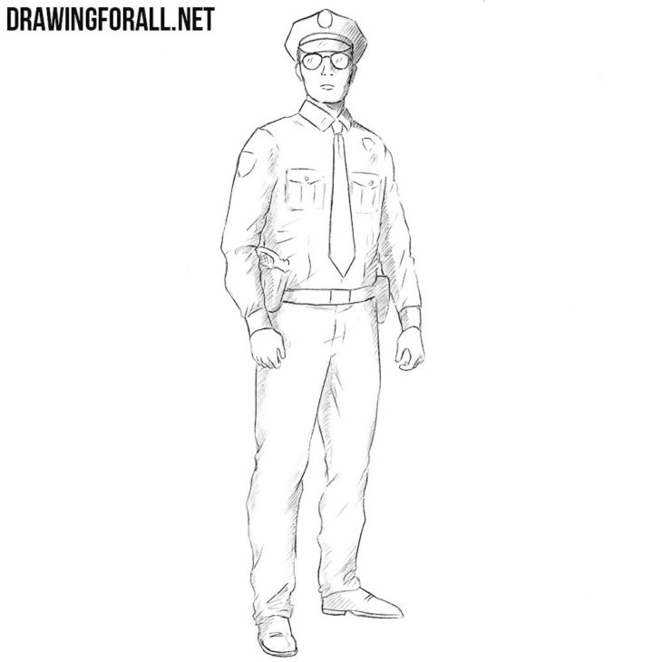 How to draw a policeman | Drawingforall.net