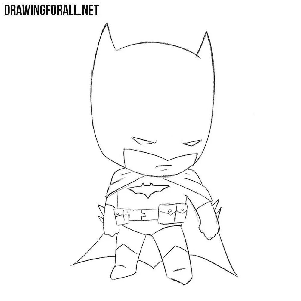 How to draw Batman in easy steps for children kids beginners  YouTube