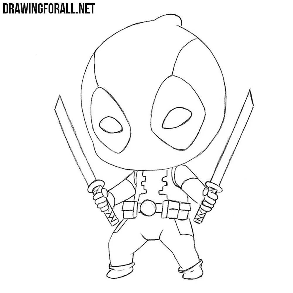 How to Draw Deadpool (Deadpool) Step by Step | DrawingTutorials101.com