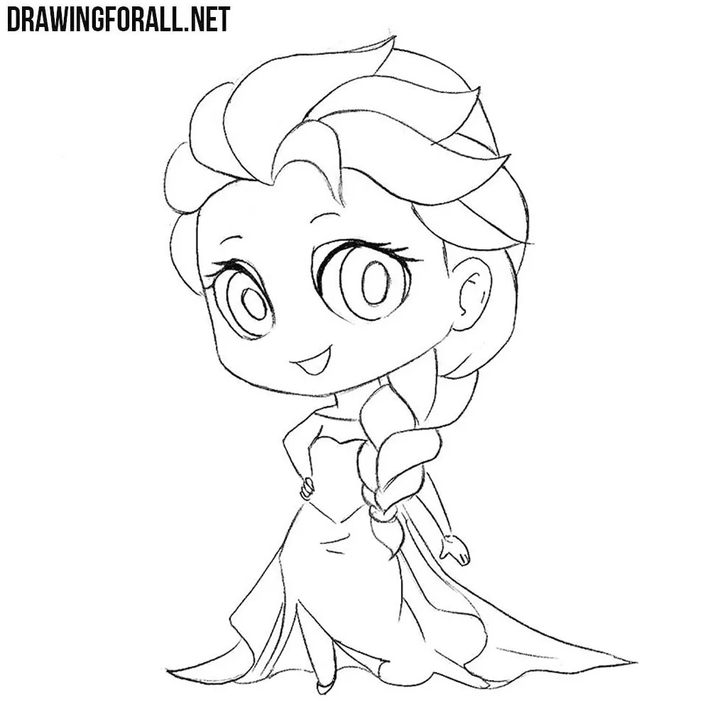 How to Draw Chibi Elsa | Drawingforall.net