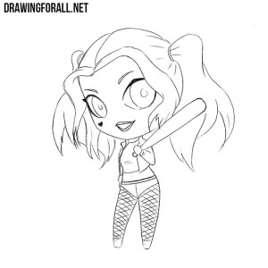 How to draw chibi Harley Quinn