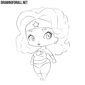How to draw chibi Wonder Woman