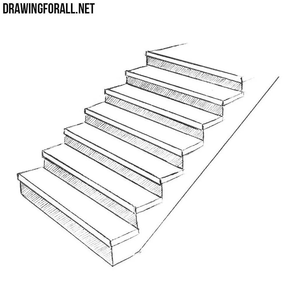 Perspective Drawing Of Staircase  Freehand Drawing  Joshua Nava Arts