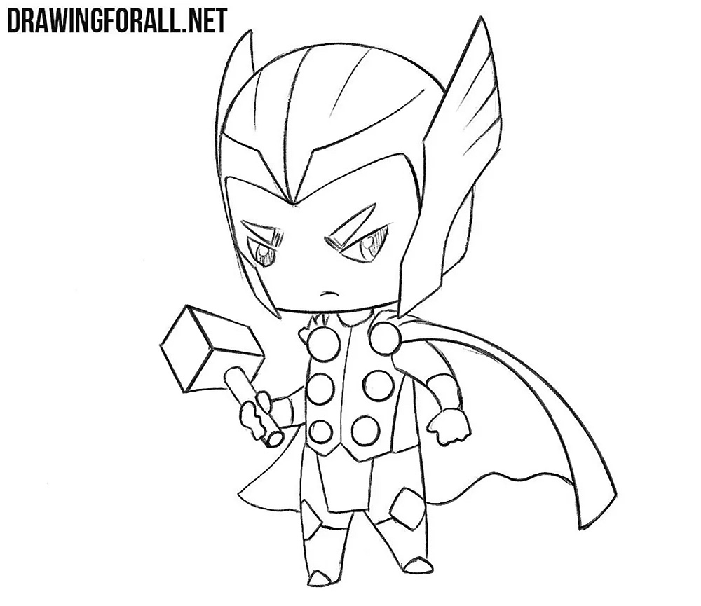 Finalize the chibi Thor drawing