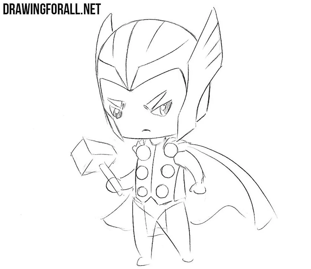 Refine chibi avengerโs torso and cape
