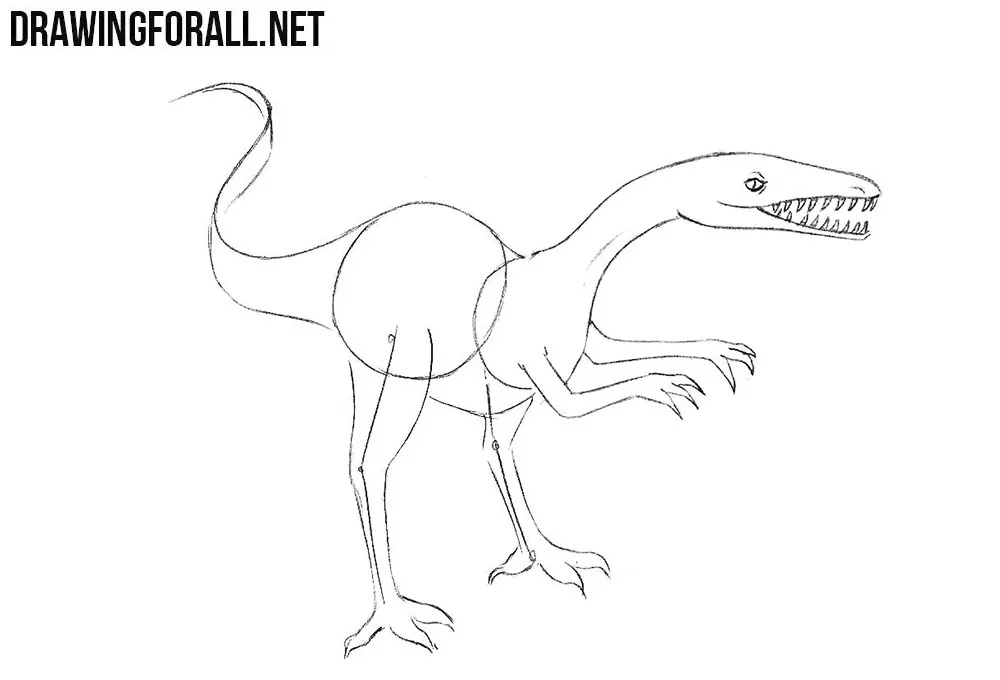 Refining the reptile’s head, neck, and arms.