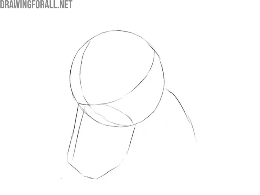 Draw the dog’s muzzle