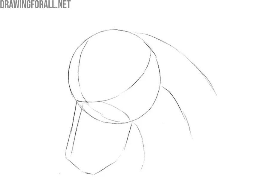 Draw the neck below the dog head