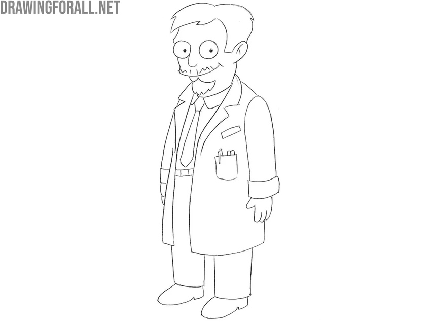 Outline the doctor’s pants and boots