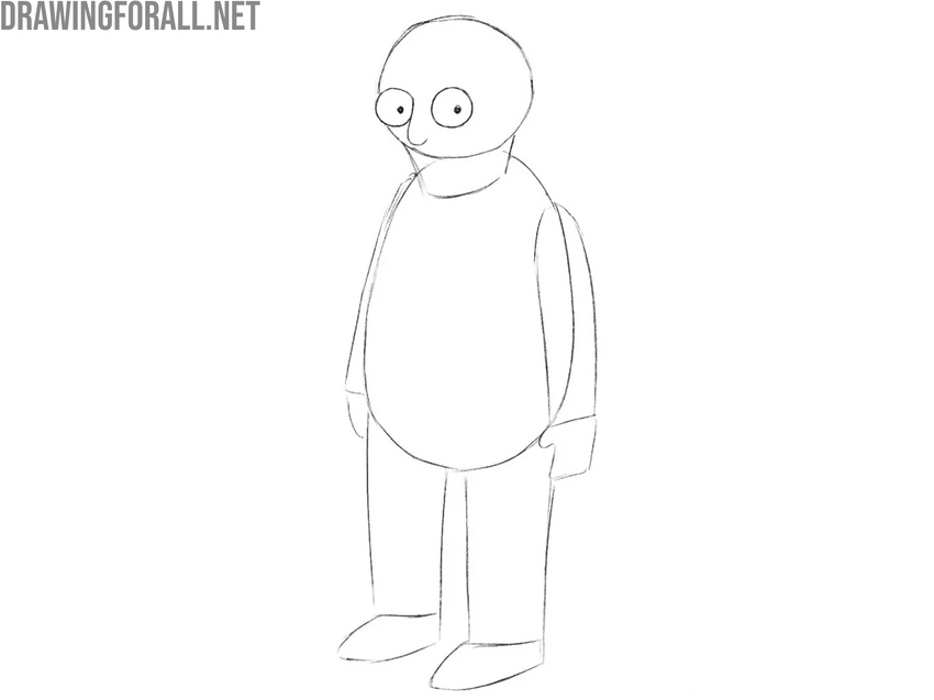 Draw Nick Riviera’s large round eyes