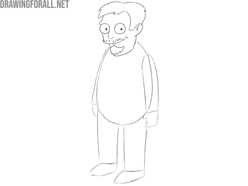 Draw the goatee and neck