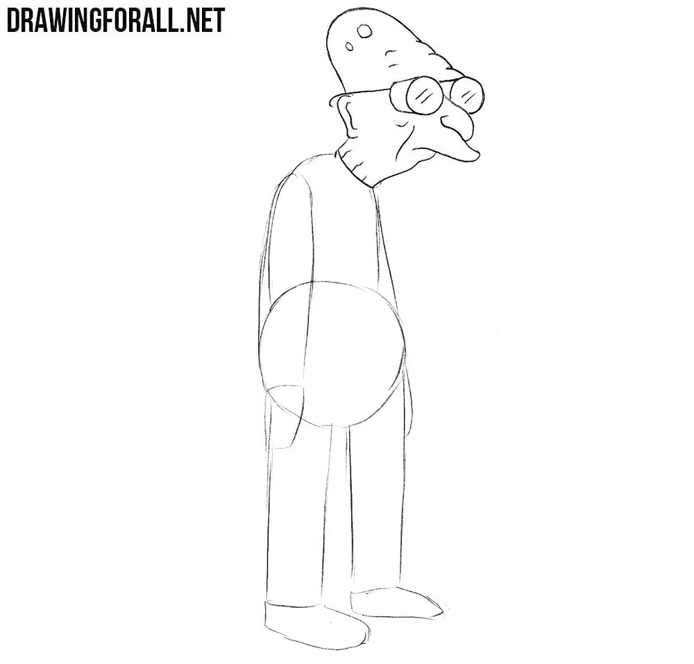 How to draw Hubert Farnsworth easy