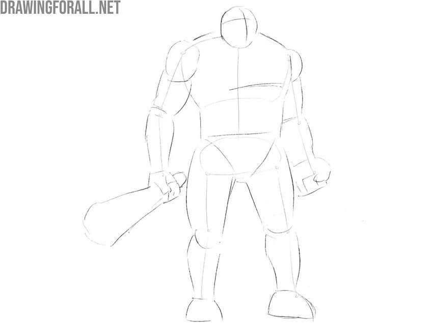 Shape the Greek giant’s legs