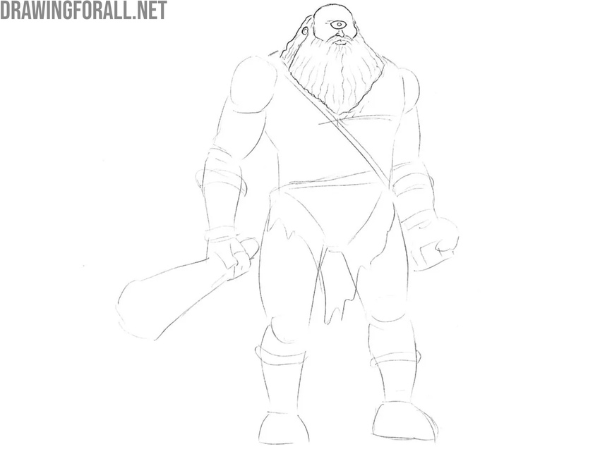 Refine the cyclops beard and hair