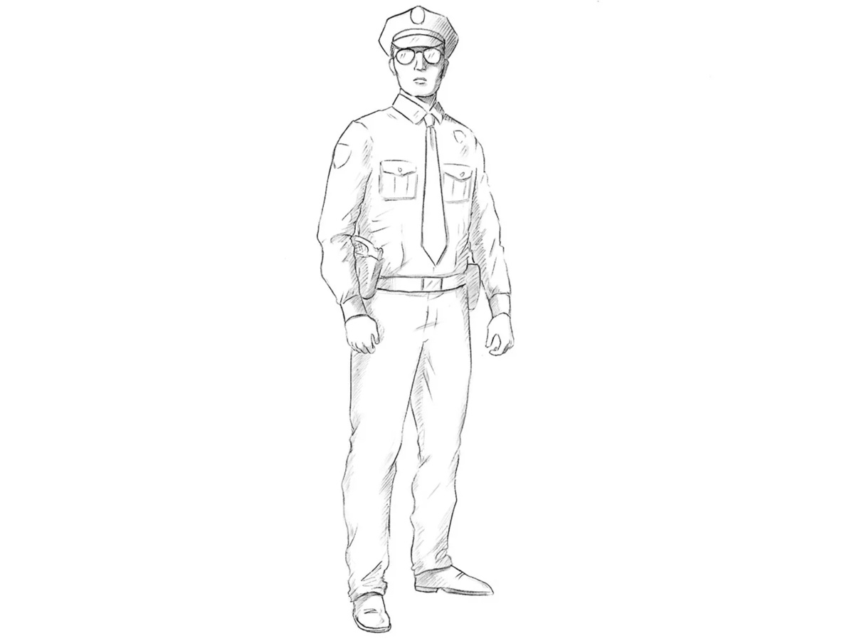 how to draw a police officer featured image