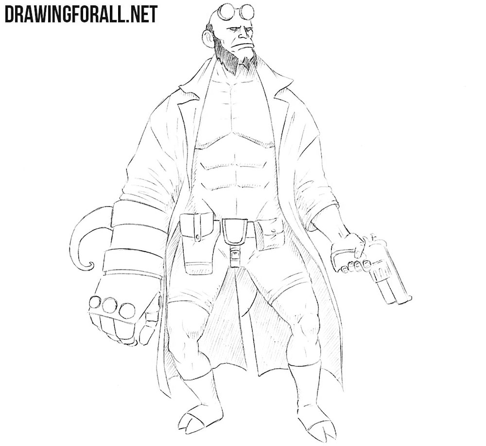 How to draw Hellboy