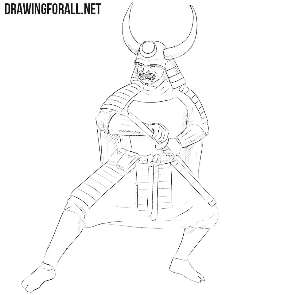 How to draw a Samurai in Armor