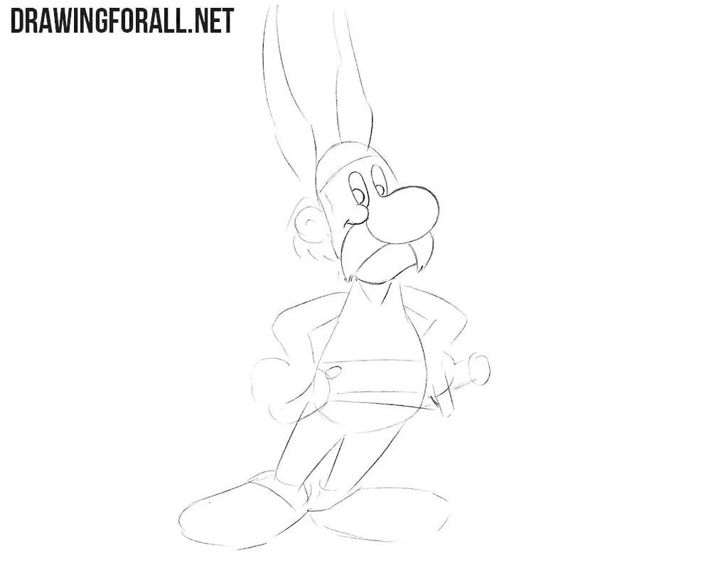 How to draw Asterix from Asterix and Obelix