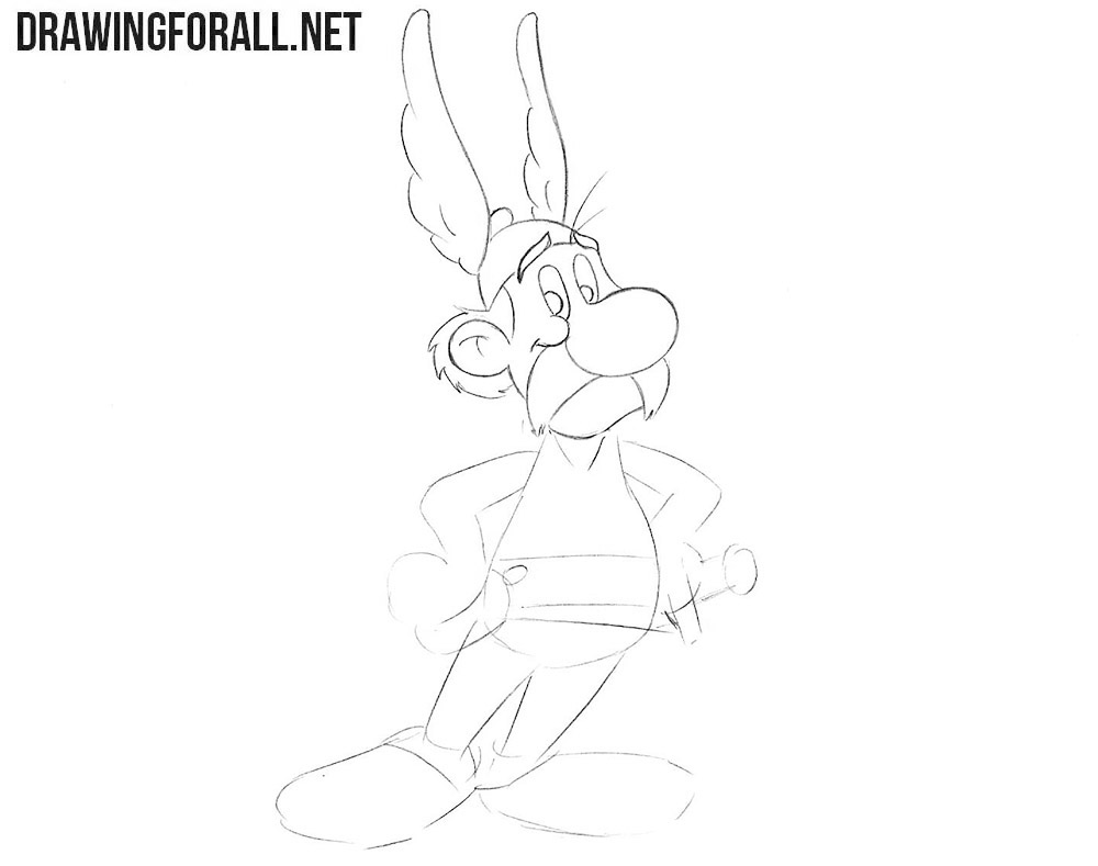 How to draw Asterix easy step by step