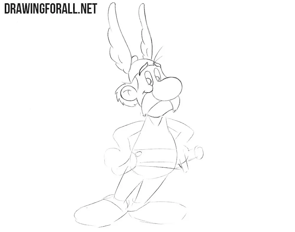 How to draw Asterix easy step by step